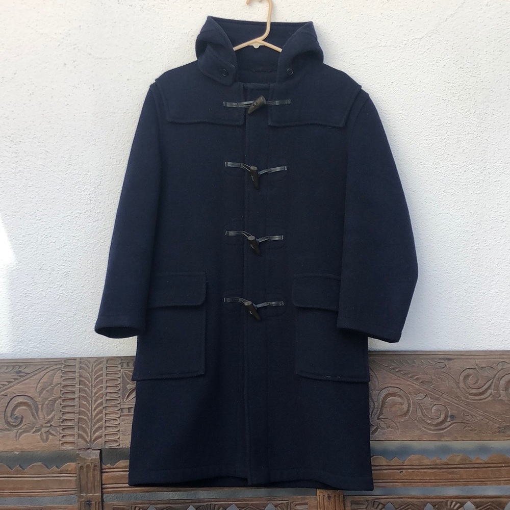 Original Gloverall Duffle Coat, Navy Blue Wool - Gem